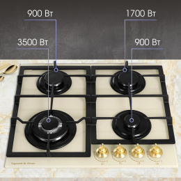 Газовая варочная поверхность Zigmund & Shtain Style M 26.6 X бежевый