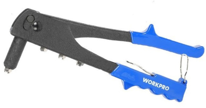 Заклепочник WorkPro WP225005 250мм ручной, хром-молибденовые губки, стальная конструкция с эргономичной ручкой для захвата,подходит для размеров заклепок: 3/32", 1/8", 5/32" и 3/16", в ручк