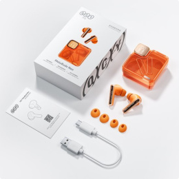 Беспроводные наушники QCY MeloBuds Neo Orange BH24QT31A чипсет: Jieli JL7006F6 Bluetooth 5.3 Solution, динамик: 10 мм динамический драйвер, расстояние связи: 10 м, время воспроизведения музыки