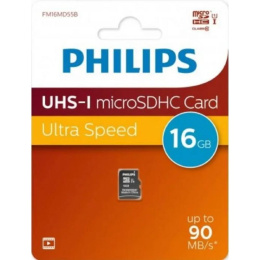 Флеш карта microSD 16GB PHILIPS High Speed microSDHC Class 10 90MB/s FM16MD55B/97