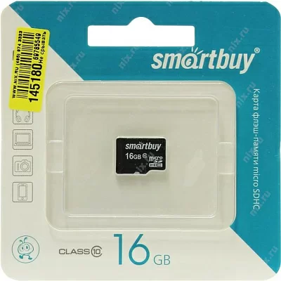Карта памяти SmartBuy SB16GBSDCL10-00 microSDHC 16Gb Class10