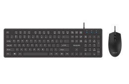 Аксессуары Philips Проводной Комплект SPT6264, USB 2.0 104 клав/3 кнопки, 800-2400dpi, русская заводская раскладка, чёрный SPT6264B/60
