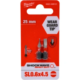 Насадка SHOCKWAVE (2 шт; SL0.6x4.5; 25мм) Milwaukee 4932430901