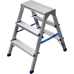 Двухсторонняя алюминиевая лестница-стремянка СИБИН 3 ступени 38825-03