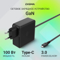 Адаптер питания Digma DM-U100-GAN,  5 - 20 В,  5A, 100Вт,  черный