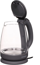 Чайник электрический Hyundai HYK-G1003 1.7л. 2200Вт серый корпус: стекло/пластик