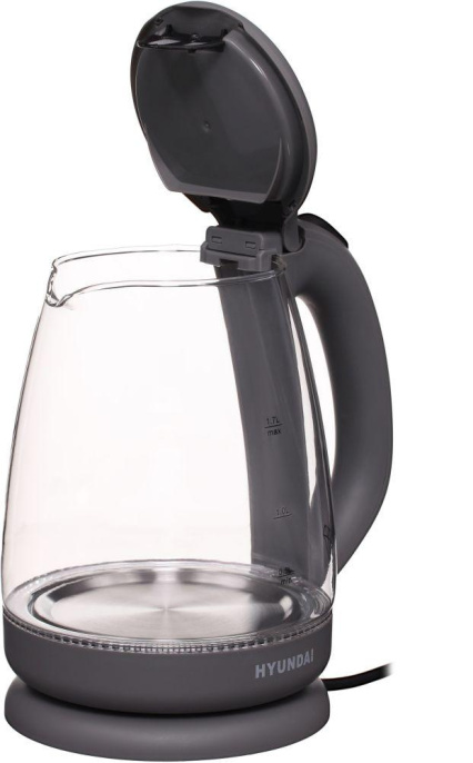 Чайник электрический Hyundai HYK-G1003 1.7л. 2200Вт серый корпус: стекло/пластик