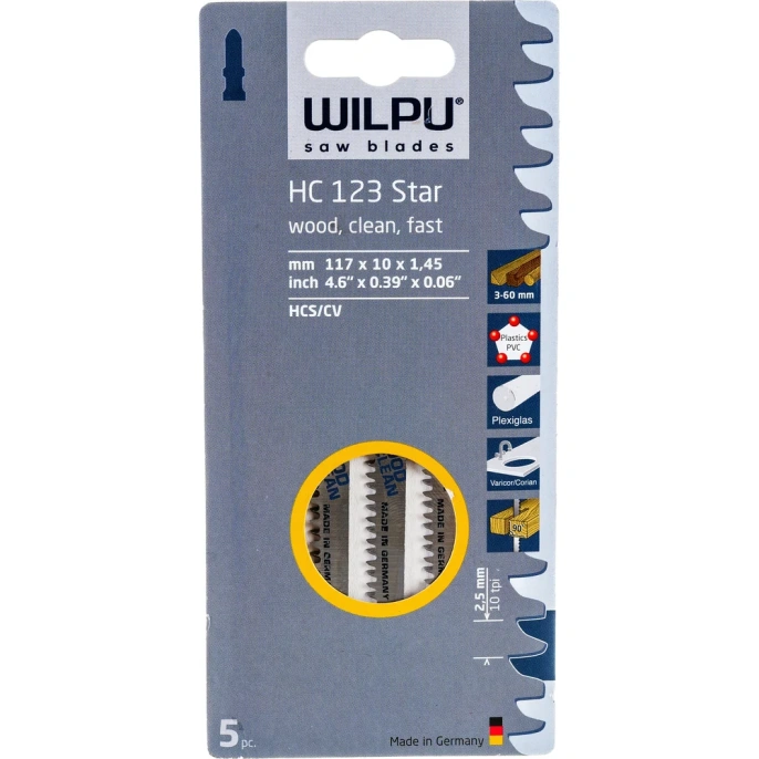 Пилка по дереву HC 123 5 шт. WILPU 210500005