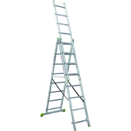 Алюминиевая трехсекционная лестница Новая Высота усиленная 3х8 ступеней 2230308