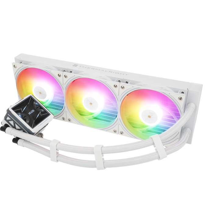 Водяное охлаждение для процессора/ Water Cooling System Thermalright Frozen Warframe 360 Ultra White Argb 360mm, White, ARGB/ Fans: 3x120mm, 70.84CFM, 29.8dBA, 2000RPM/ Pump height 60mm, 23dBA, 3000RPM, Rad thickness 27mm/ S: 1200, 1700, 1851, 2011, 2066