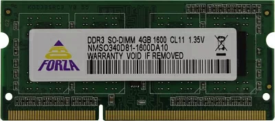 Модуль памяти Neo Forza NMSO340D81-1600DA10 DDR3 SODIMM 4Gb PC3-12800 CL11 (for NoteBook)