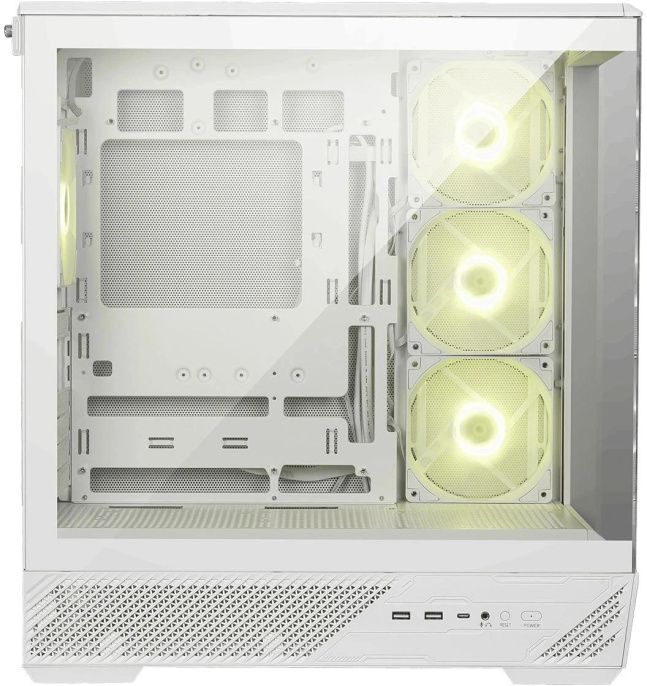Корпус для ПК MSI MAG PANO 130R PZ White 2xUSB 3.2 Gen 1, 1xUSB 3.2 Gen2 Type-C, 3x120mm ARGB Reverse Blade Fan, 1x120mm ARGB Fan, 1 to 3 Fan PWM Splitter, Tempered Glass Window 306-7G32W21-HH9