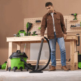 Строительный пылесос Greenworks G120WDV 1300Вт уборка: сухая/сбор воды зеленый