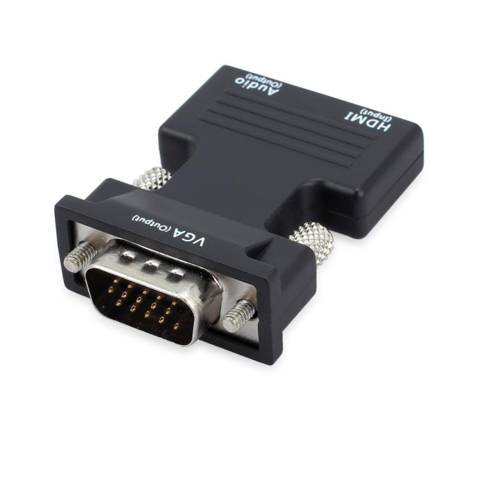 ORIENT C105, Адаптер HDMI F - VGA 15M+Audio, для подкл.монитора/проектора к выходу HDMI, аудиокабель в комплекте, черный 31300
