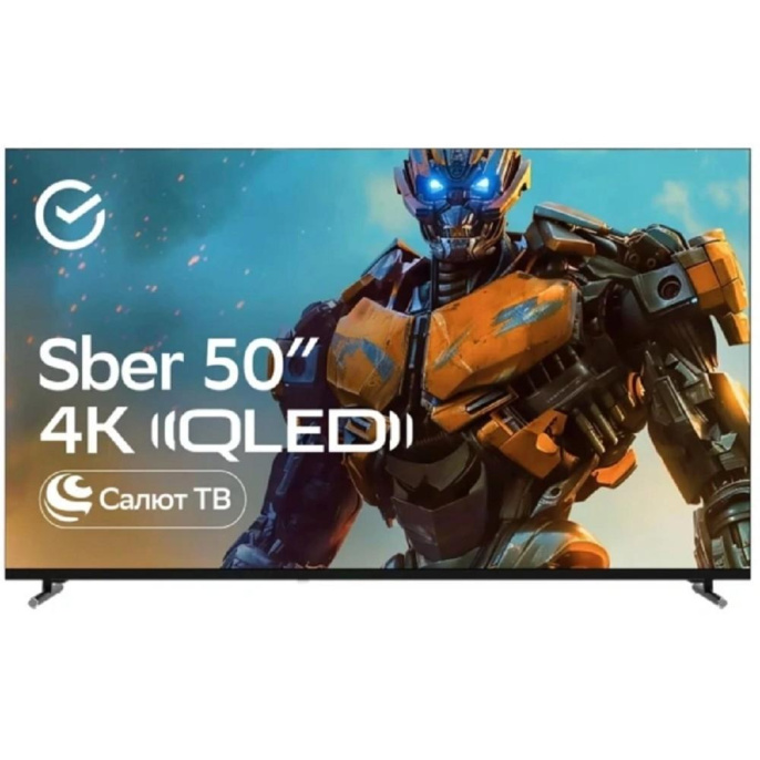 50" Телевизор SBER SDX-50UQ6032 QLED, 4K Ultra HD, СМАРТ ТВ, Салют ТВ, темно-серый