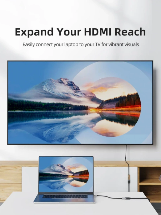 Удлинительный кабель CABLETIME CH26E (CT-HDFF4K-AG0.5) 0.5 м, черный, 4K60Hz HDMI