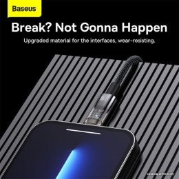 Кабель Baseus CATS000501 Explorer Series Auto Power-Off Fast Charging Data Cable USB to IP 2.4A 2m Black для смартфонов и планшетов, передача данных, питание устройств