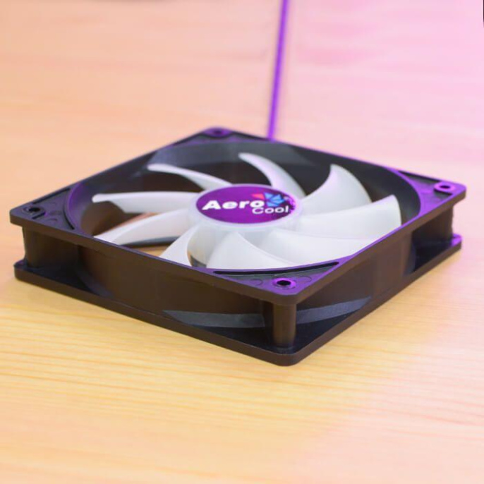 Вентилятор Aerocool Frost 12 120мм, 3-pin, от БП:4-pin (Molex), 1000об/мин, 23.7 дБ, RGB, черный, Ret [frost 12 frgb molex + 3p]