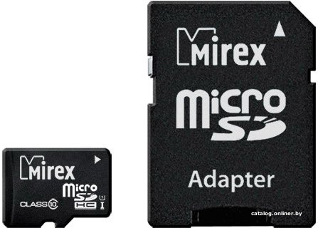 Карта памяти Mirex microSDHC UHS-I (Class 10) 32GB  13613-ADSUHS32 32 ГБ, класс 10, чтение: 104 МБ/с, запись: 45 МБ/с, адаптер