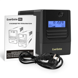 ИБП ExeGate Smart LB-450.LCD.AVR.4C13 450VA/270W, LCD, AVR, 4*C13, батарея 12V 4.5Ah, Black EX299630RUS