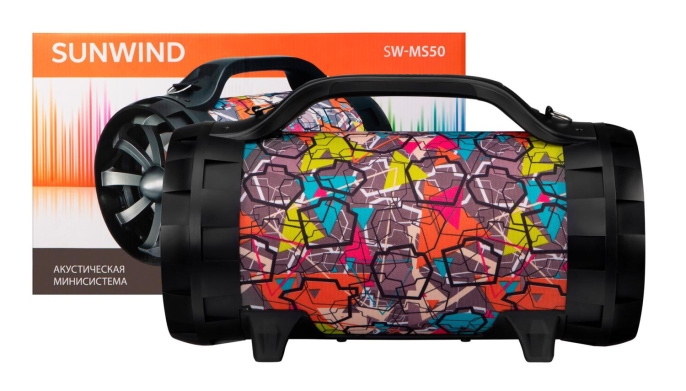 Музыкальный центр SunWind SW-MS50, 45Вт, с микрофоном, Bluetooth, FM, USB, SD/MMC, черный