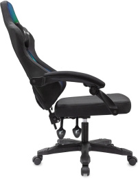 Кресло игровое KNIGHT Wolf RGB, ткань, до 120кг, шарнирные подлокотники,  черный