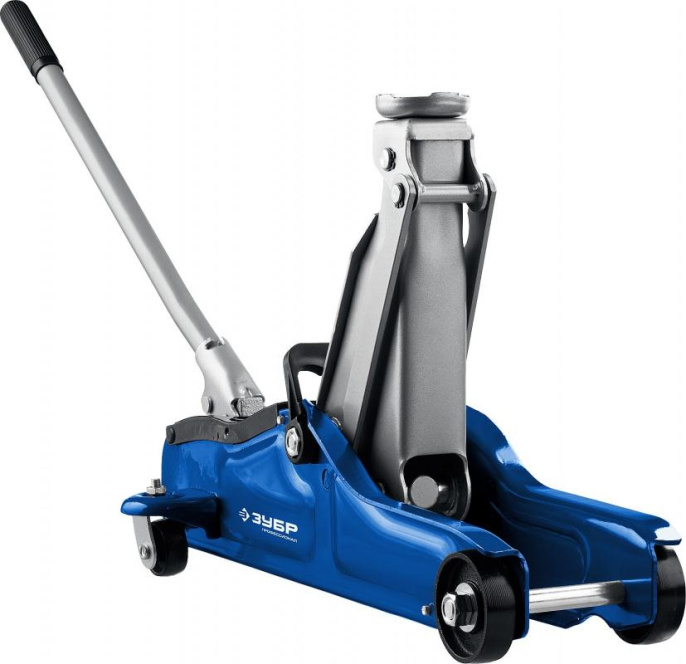 Домкрат Зубр Профессионал T35 подкатной гидравлический синий 43056-2-K