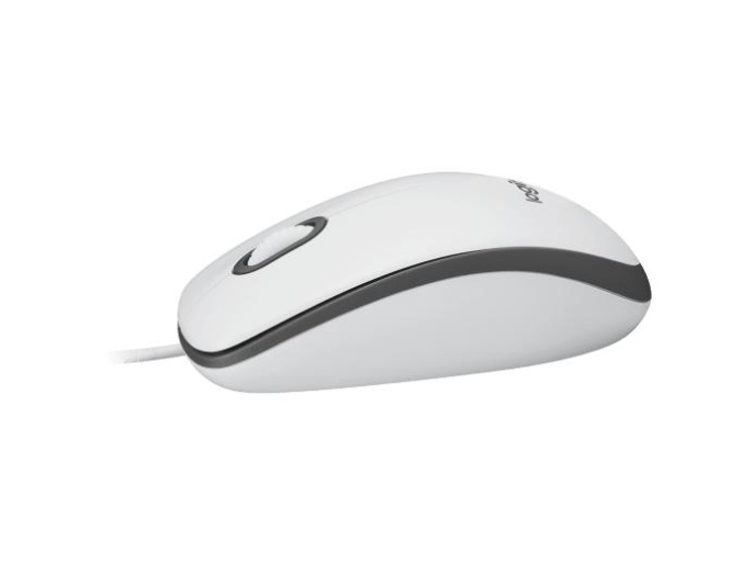 Мышь Logitech M100, оптическая, проводная, USB, белый и черный [910-006764]