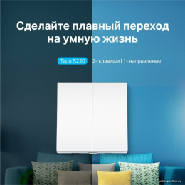TP-Link Tapo S220 Умный 2-клавишный, 1-позиционный выключатель