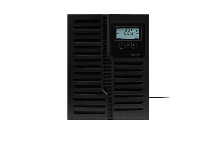 Источник бесперебойного питания SMARTWATT ИБП онлайн, чистый синус, мощность 2000/1800 ВА/Вт, напольный, LCD дисплей, порт USB, RS232, EPO, SNMP слот, Shuko socket CEE7/4 - 2 шт., встроенные АКБ 4*9 Ач 3703020440002