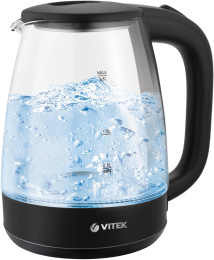 Чайник электрический Vitek VT-7004, 1.8л, стекло/пластик