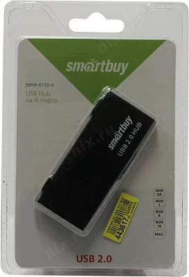 Разветвитель Smartbuy SBHA-6110-K 4-port USB2.0 Hub