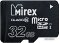 Карта памяти Mirex microSDHC UHS-I (Class 10) 32GB 13612-MCSUHS32  32 ГБ, класс 10, UHS-I (класс U1), чтение: 104 МБ/с, запись: 45 МБ/с