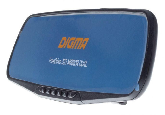 Видеорегистратор DIGMA FreeDrive 303 MIRROR DUAL,  черный