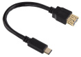 Кабель HAMA 00135712, USB Type-C m - USB f , 0.15м, 3A, черный