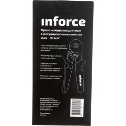 Квадратные пресс-клещи Inforce с регулировочным винтом, 0.25-10 мм2 06-19-12
