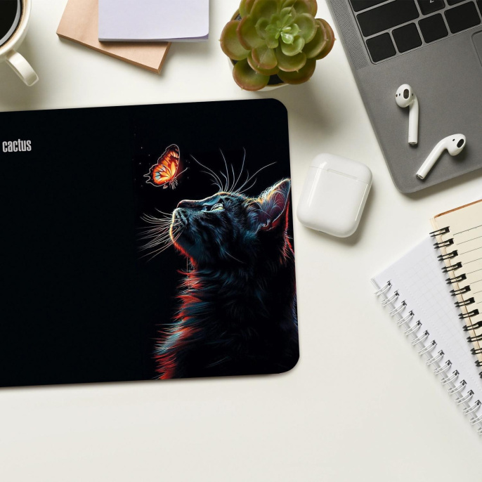 Коврик для мыши Cactus Night Cat 220x180x2мм (CS-MP-P12XS)