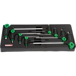 Набор шестигранных отверток TOPTUL с L-образной ручкой, 2-10 мм, 8 предметов, в ложементе GAAT0814