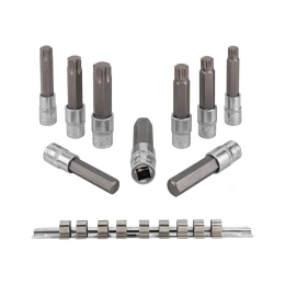 Набор головок-бит разнопрофильных Spline-Torx-Hex на планке (9 шт; 1/2") Forsage F-40919L(46633)