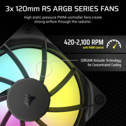 Система жидкостного охлаждения Water Cooling System Corsair NAUTILUS 360 ARGB 360mm, Black, ARGB/ Fans: 3x120mm, 72.8CFM, 36dBA, 1700RPM/ S: 1851, 1700, AM5, AM4 CW-9060093-WW