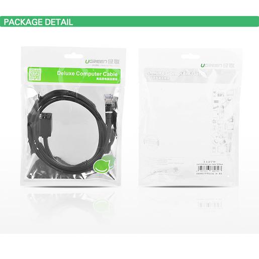 Удлинитель UGREEN NW112 (11279) Cat 6 F/UTP Ethernet RJ45 Extension Male/Female Patch Cords. Длина 1 м. Цвет: черный