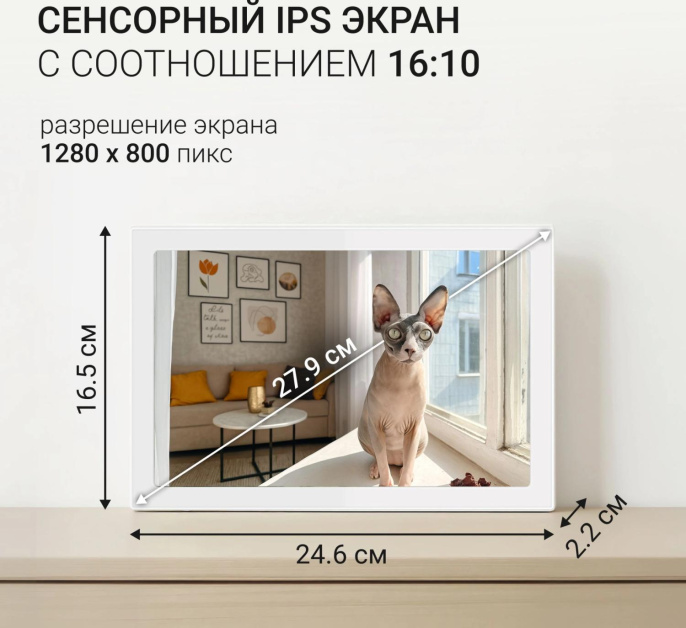 Цифровая фоторамка Digma PF-1085,  10.1", белый [pf1085w]