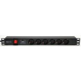 Блок розеток 19" PDU619A-06 5Bites 6 розеток, защита от помех и перенапряжения, вход 2 метра, выключатель