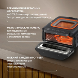 Аэрогриль Rondell RDE-AF111,  черный и серебристый