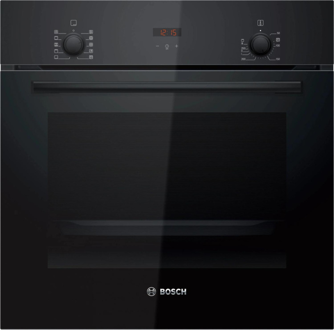 Духовой шкаф электрический Bosch HBF512BB1T,  66л,  дверца с 2 стеклами,  черный