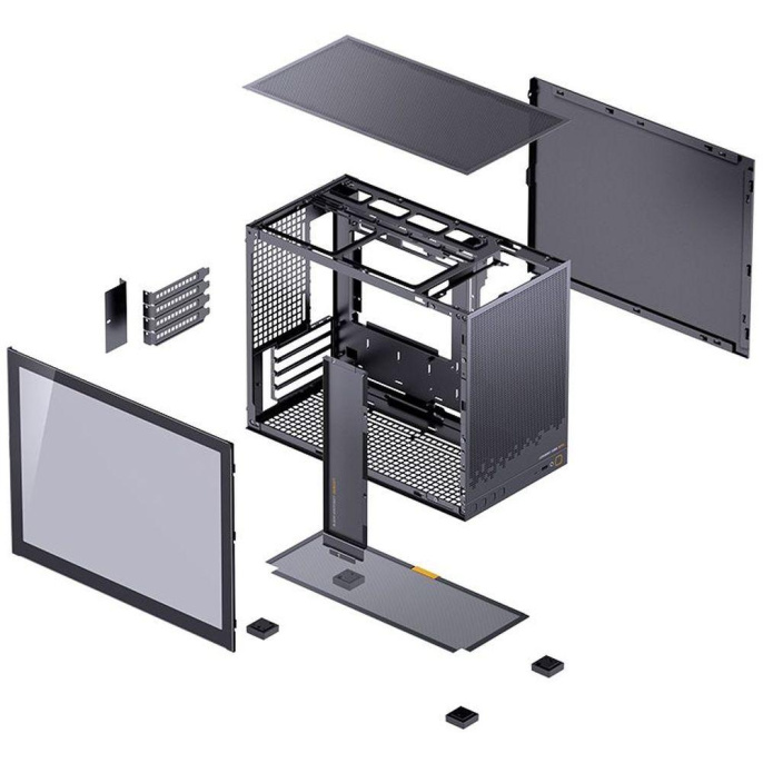 Корпус без блока питания Case JONSBO D32 STD, Mini-Tower, TG, no fan, 1xUSB-A 3.0 + 1xUSB-C 3.1, mATX, mITX Black (D32 STD BLACK)