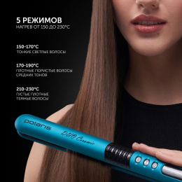 Выпрямитель Polaris PHS 2511K 35Вт бирюзовый/черный макс.темп.:230С покрытие:керамико-турмалиновое