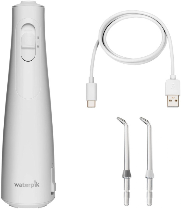 Ирригатор Waterpik WF-21 портатив. импульсн. 2насад. белый (WF21)