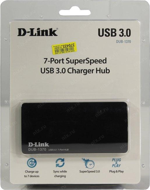 D-Link DUB-1370/B2A Концентратор с 7 портами USB 3.0 1 порт с поддержкой режима быстрой зарядки