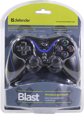 Геймпад Defender Blast (Vibration 11кн 4поз.перекл. 2 мини-джойстика USB2.0 Bluetooth для смартфонов) 64285